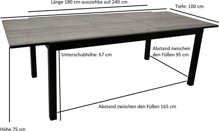 Actual product image Degamo FARO extendable table (180 cm)