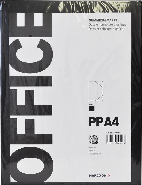 Produktbild Office Gummizugmappe PP A4 schwarz (A4)