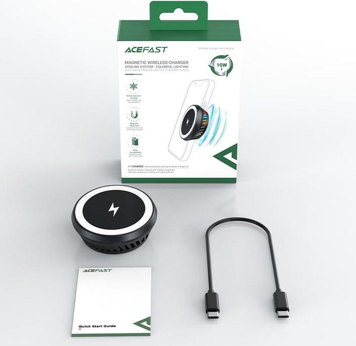 Produktbild Acefast kabelloses Induktionsladegerät mit dunkelgrauem (E2) Kühlsystem (10 W)