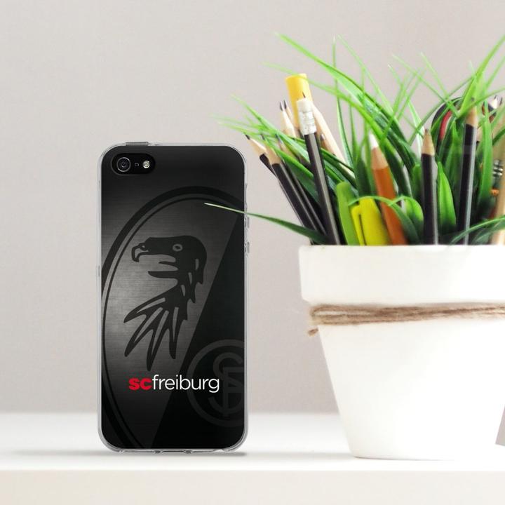 Produktbild DeinDesign Silikon Hülle für Apple iPhone 5s Handyhülle Case Smartphone Schutzhülle Metallic Look Offizielles (Apple iPhone 5s)