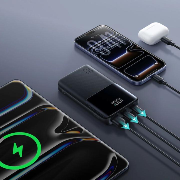 Actual product image Joyroom JR-QP191 Star Series Mini 22.5W Digital Display Fast Charging Power Bank 10000mAh – Black (10000 mAh, 22.50 W, 38.50 Wh)