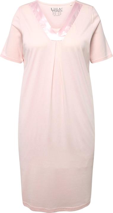 Image du produit Ulla Popken Chemise de nuit avec décolleté en V et manches courtes, détails en satin (50, 52)