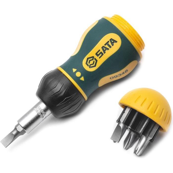SATA, Schraubenzieher, Stubby-Ratschenschraubendreher mit Bit-Magazin, 6-teilig