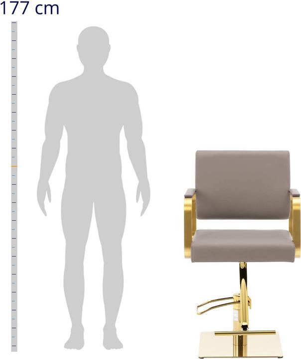 Actual product image Physa Salon Chair with Footrest - 900 - 1050 mm - 200 kg - Beige / Gold