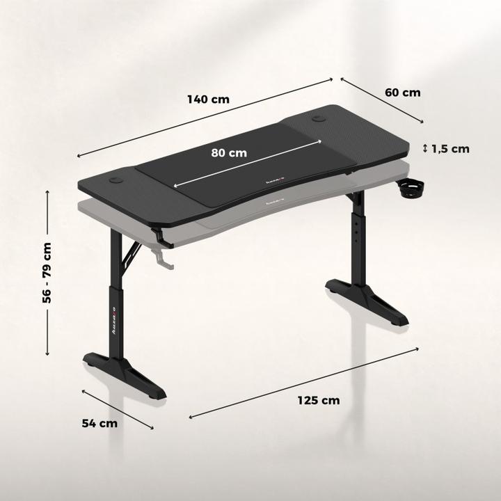 Image du produit Huzaro Biurko gamingowe Hero 3.6 Black