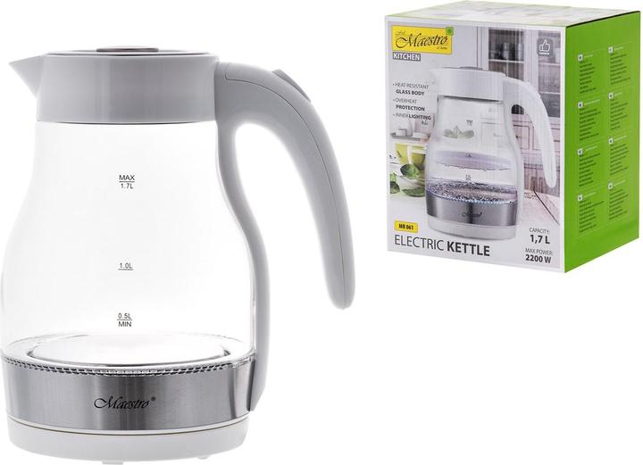 Produktbild Maestro Elektrischer Wasserkocher Mr-061 Weiss (1.70 l)