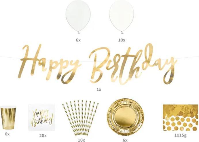 Produktbild Partydeco Party Dekorationsset Gold Geburtstagsdeko (60 Stk.)