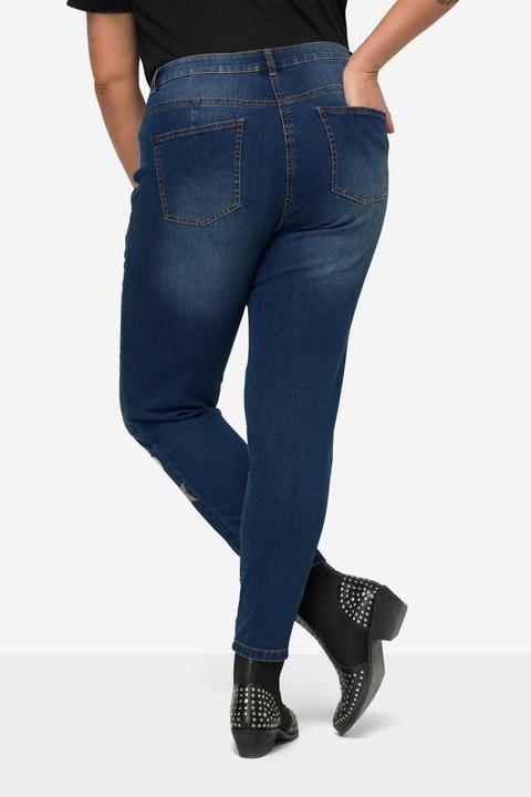 Image du produit Angel of Style Jean délavé à imprimés tendance, coupe 5 poches (44)