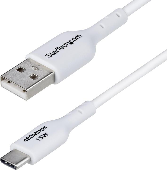 StarTech Cable USB-A to USB-C 1m White (1 m, USB 2.0, 15 W)