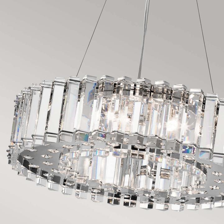 Actual product image Elstead Lighting Crystal Skye LED chandelier G9 8-fold 14cm chrome IP44 (53 cm)