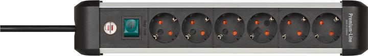 Brennenstuhl 1391030600 Steckdosenleiste mit Schalter Silber-Schwarz Schutzkontakt 1 St. (6 x, CEE 7/3, 3 m)