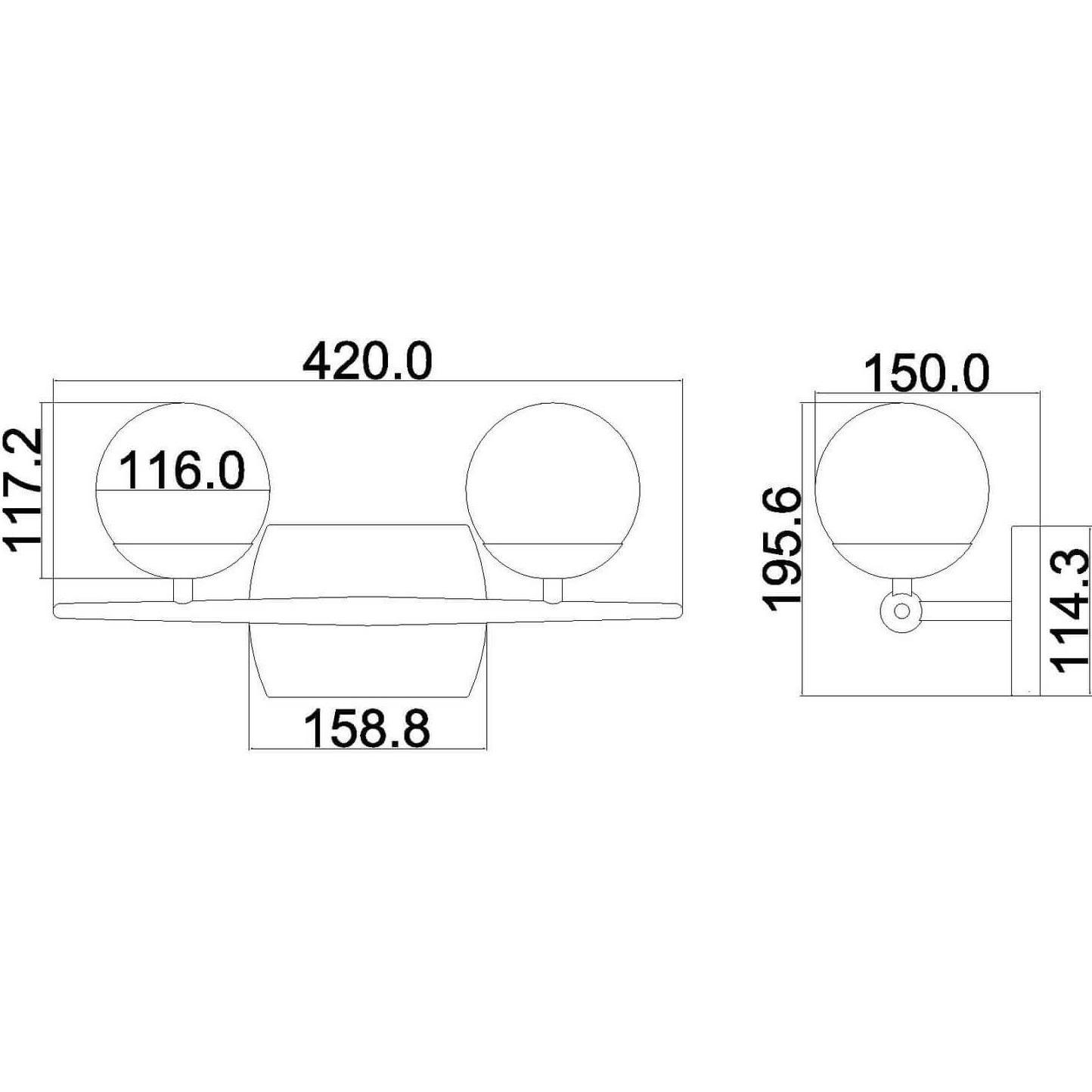 Thumbnail - Elstead Lighting, Wandleuchte + Deckenleuchte, Jasper LED Wandleuchte G9 2-fach Poliertes Chrom IP44 (640 lm, G9)
