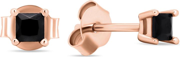 Brilio Silver - Modern bronze stud earrings with zircons EA617RBC