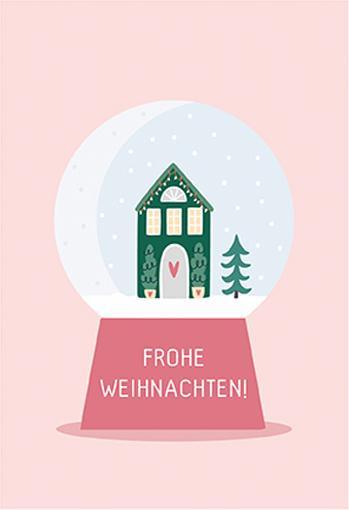 Nobis design Postkarte Frohe Schneekugel A6