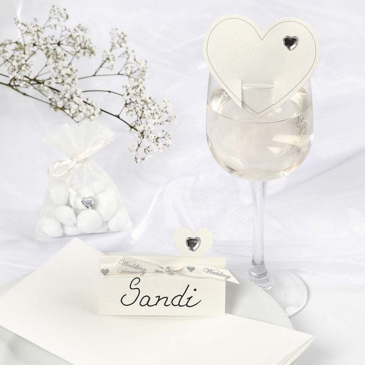 Immagine prodotto Creativ Company Cuore segnaposto 8 x 8,5 cm, 20 pezzi, bianco naturale (20 pz.)