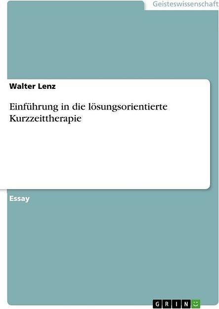 Produktbild Einführung in die lösungsorientierte Kurzzeittherapie (Deutsch, 2016)