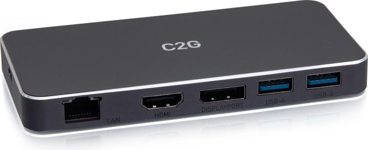 Produktbild C2G USB-C 7-in-1 Dual Display MST-Dockingstation mit HDMI, DisplayPort, Ethernet, USB und Power Deli (USB-C)