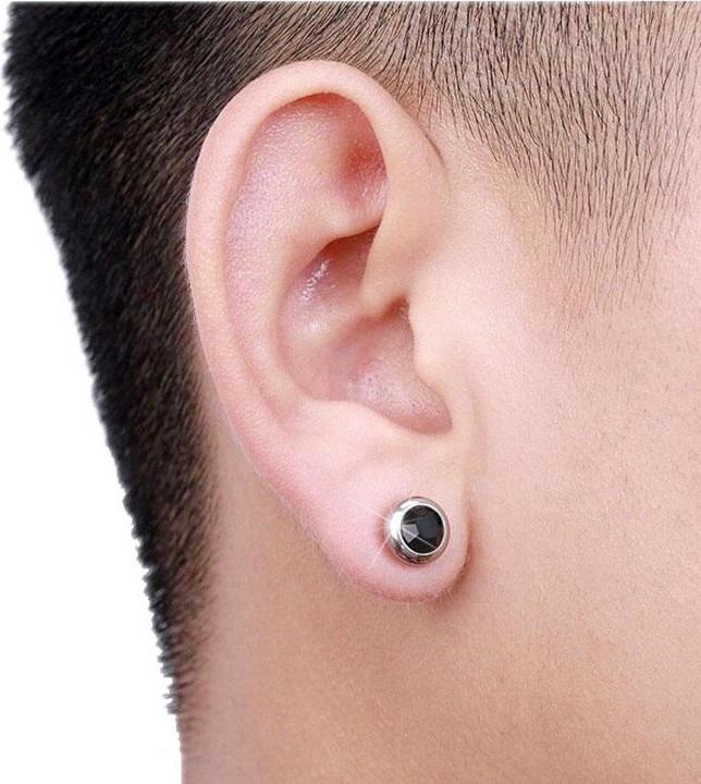 Image du produit JTI Boucles d'oreilles biomagnétiques pour la perte de poids - Noir (Acier inoxydable)