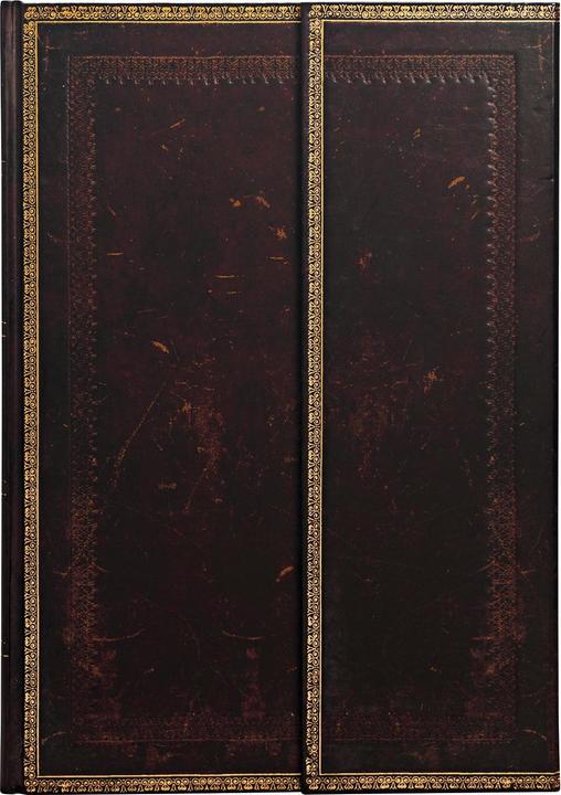 Actual product image Paperblanks Black morocco leather flexi - notebook (A4, Plain, Hardcover)