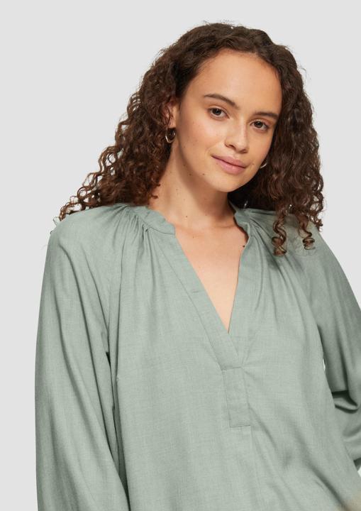 Produktbild S.Oliver Bluse Melierte Viskosebluse mit Raffung (46)