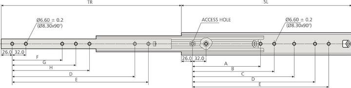 Actual product image Accuride Drawer Slide,ZP,Load 160kg,L.600mm