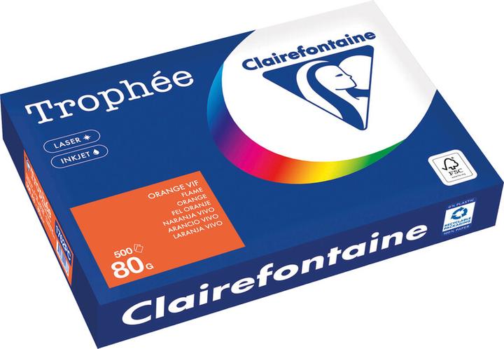 Produktbild Trophee Kopierpapier, DIN A3, 80g/qm, 500 Blatt, orange (80 g/m², 500 x, A3)