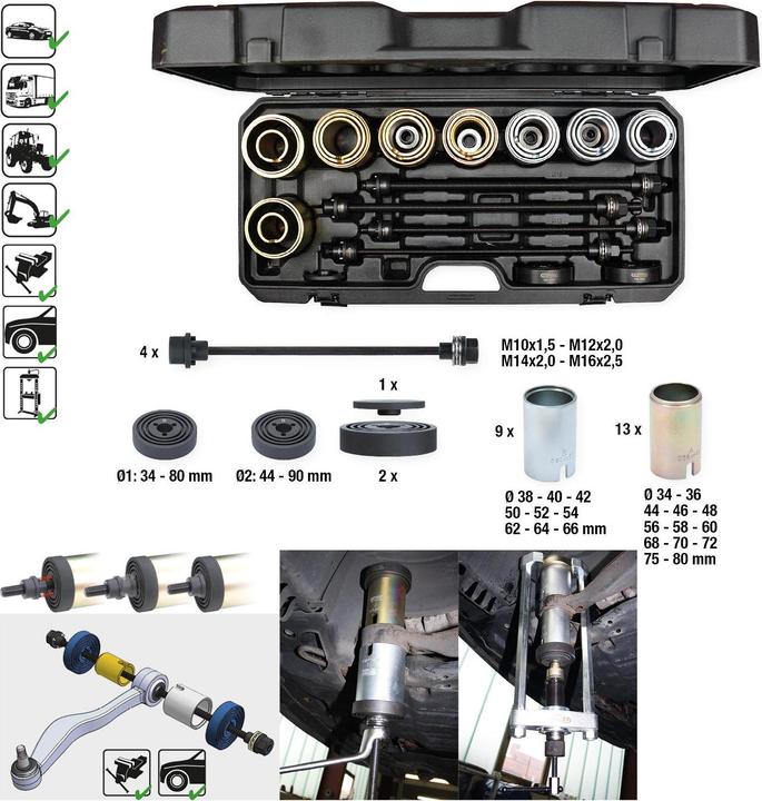 Produktbild KS Tools Druck- und Zughülsen Satz, 37-tlg