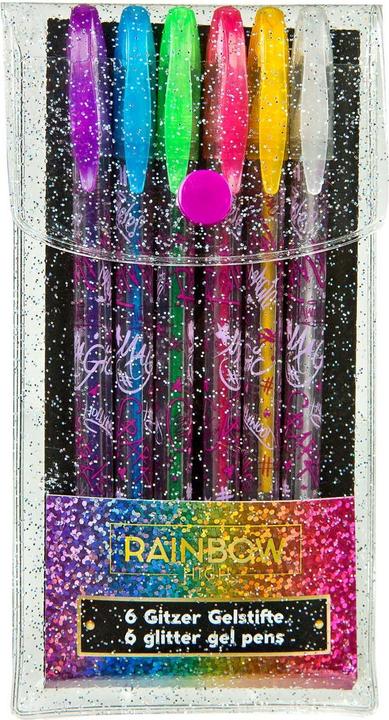 Actual product image Undercover Rainbow High Glitter Gel Pens, 6pcs. (Silver, Lilac, Green, Gold, Blue, Rose, 6 x)