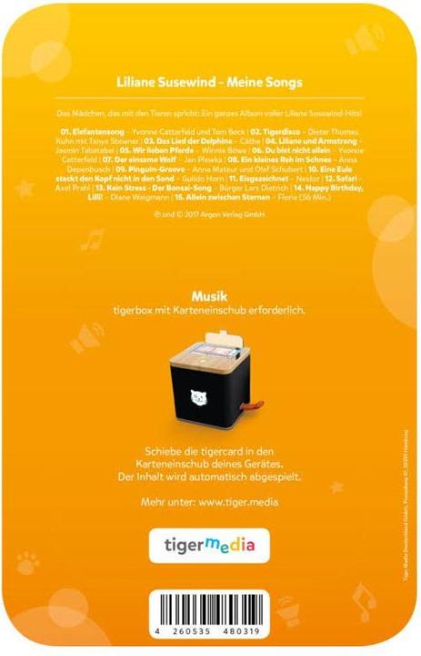 Image du produit Tigermedia Tigercard Liliane Susewind My Songs (Allemand)