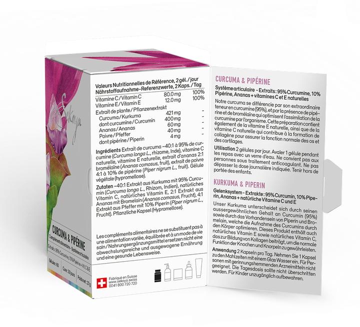 Actual product image Sekoya Turmeric & piperine | Against arthrosis (60 Piece, Capsules)