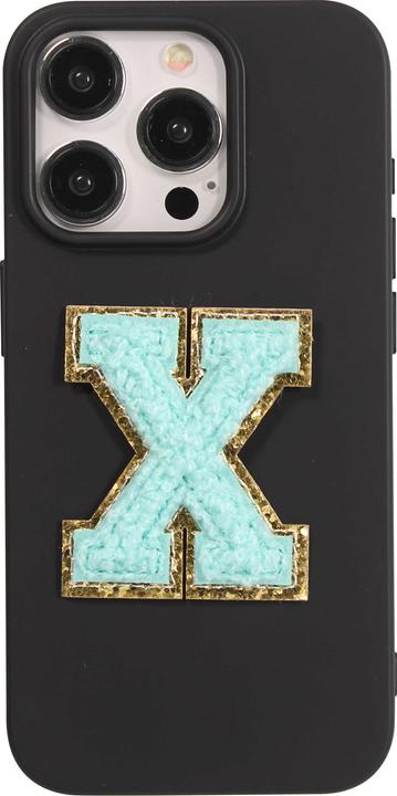 Image du produit PhoneLook Autocollant sticker pour téléphone/tablette/ordinateur brodé en 3D turquoise Lettre X