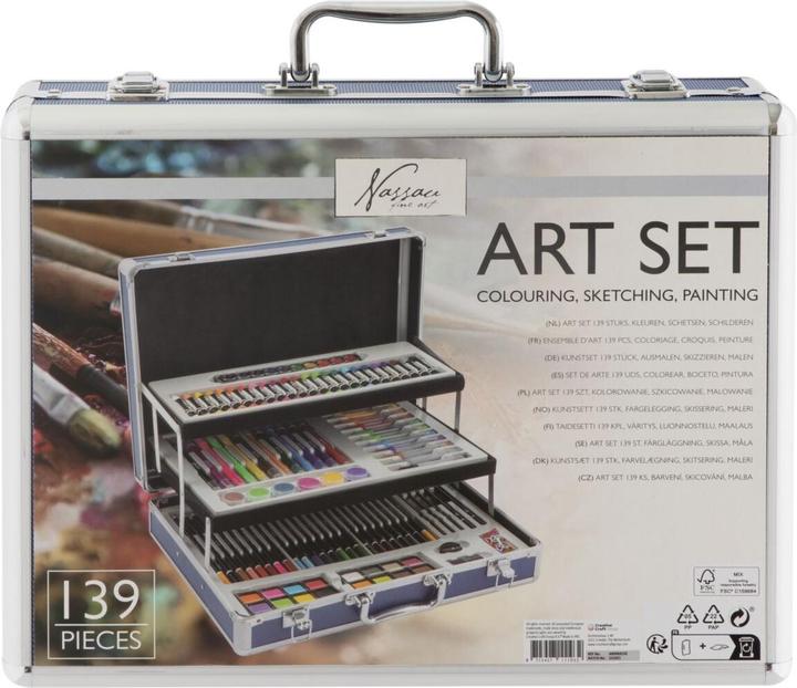 Produktbild Grafix Nassau - Art set 140 pcs in metal box, Dark blue (AR0969/GE)