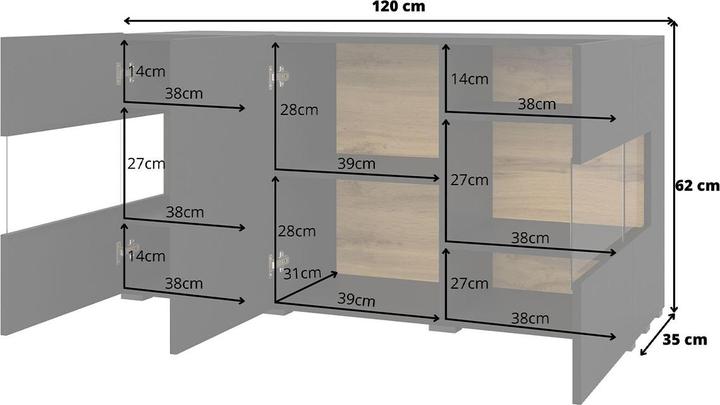 Image du produit Petits-Meubles Glora (120 x 35 x 62 cm)