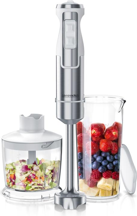 Actual product image Arendo Hand blender, stainless steel DC hand blender with chopper & measuring jug, four-bladed blade