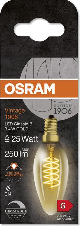 Produktbild Osram Vintage (E14, 3.40 W, 250 lm, 1 x, G)