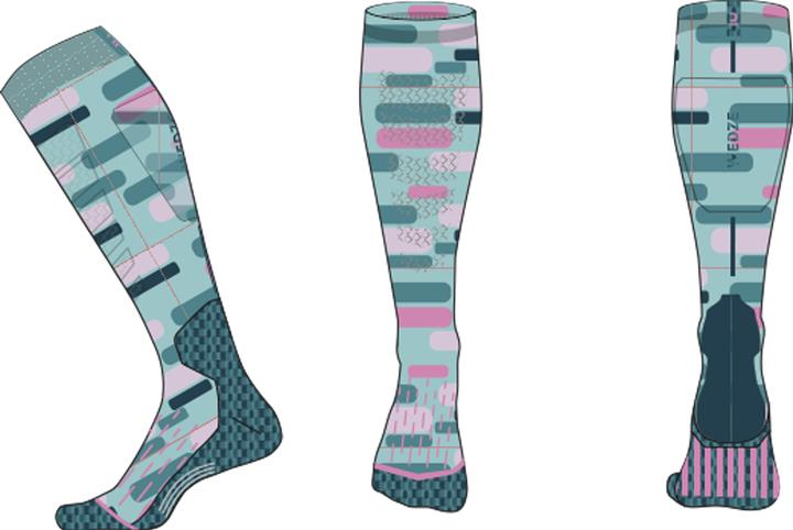 Produktbild Wedze Ski- und Snowboardsocken Kinder 100 - blaue Motive (35 - 38)