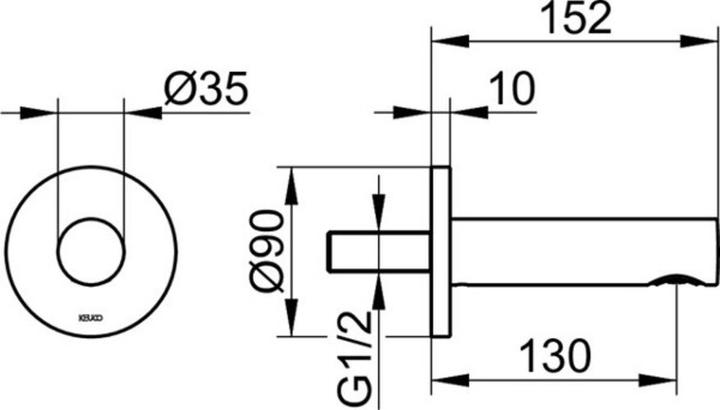 Productafbeelding Keuco Baduitloop IXMO Rozet rond Ausldg 130mm vc