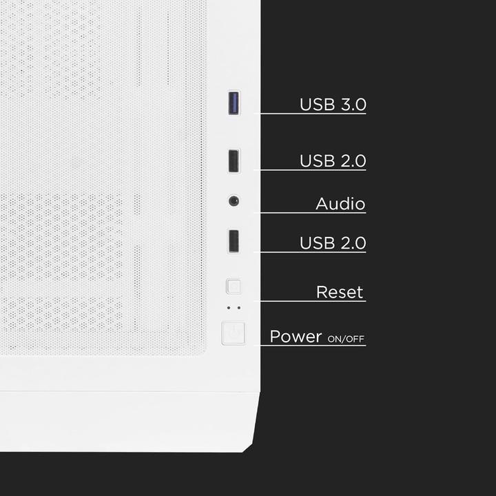 Actual product image Noua Phobia L111 White Micro ATX Case (mATX, Mini-ITX)