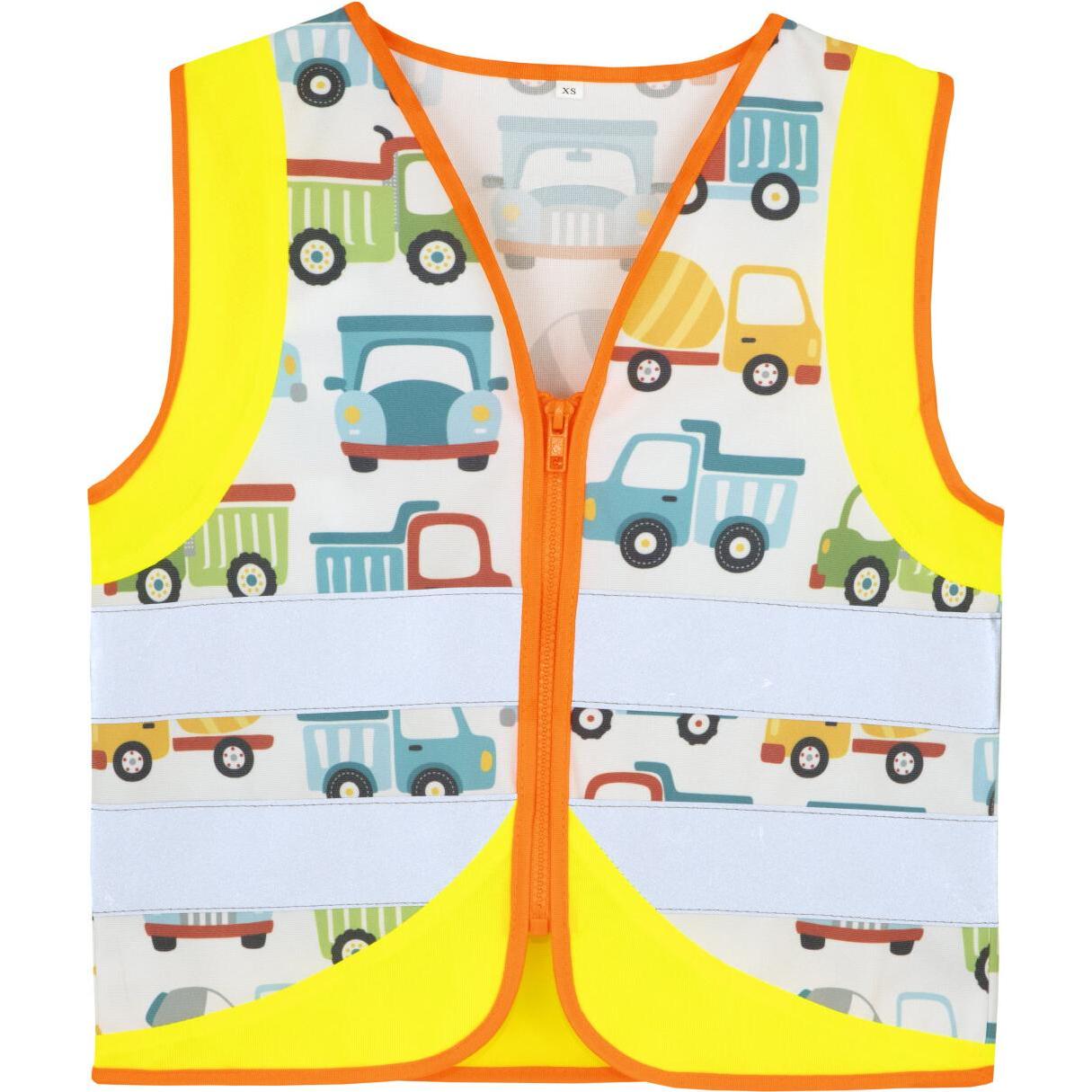 Korntex, Warnweste + Warnshirt, Kinder Warnweste Vehicle Fun Gelb/Baufahrzeuge CO2 Neutral XS EN 17353  ACTVEHCONYW (XS)