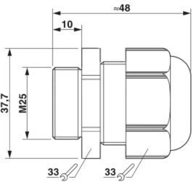 Actual product image Phoenix Contact G-CCS-M25-M66N-PNES-BK Cable gland M25 x 1.5 Plastic, PA, CR Black 1 pc.