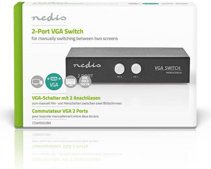 Produktbild Nedis VGA Switch 2 Port(s) Maximum Resolution: 2560x1600 500 MHz