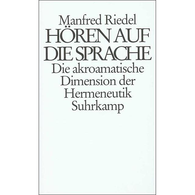 Thumbnail - Hören auf die Sprache, Fachbücher von Manfred Riedel