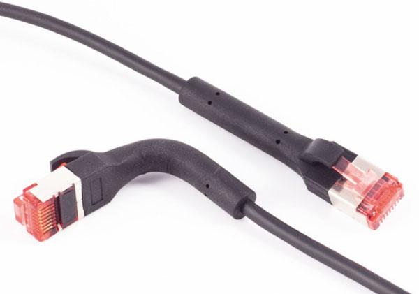 Actual product image S-Conn Flexline patch cable U/FTP Cat. 6A with bendable plug black 10.0m (U/FTP, CAT6a, 10 m)