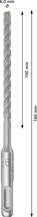 Produktbild DIY PRO SDS plus-5X Hammerbohrer, 6 x 100 x 160 mm (6 Millimeter)
