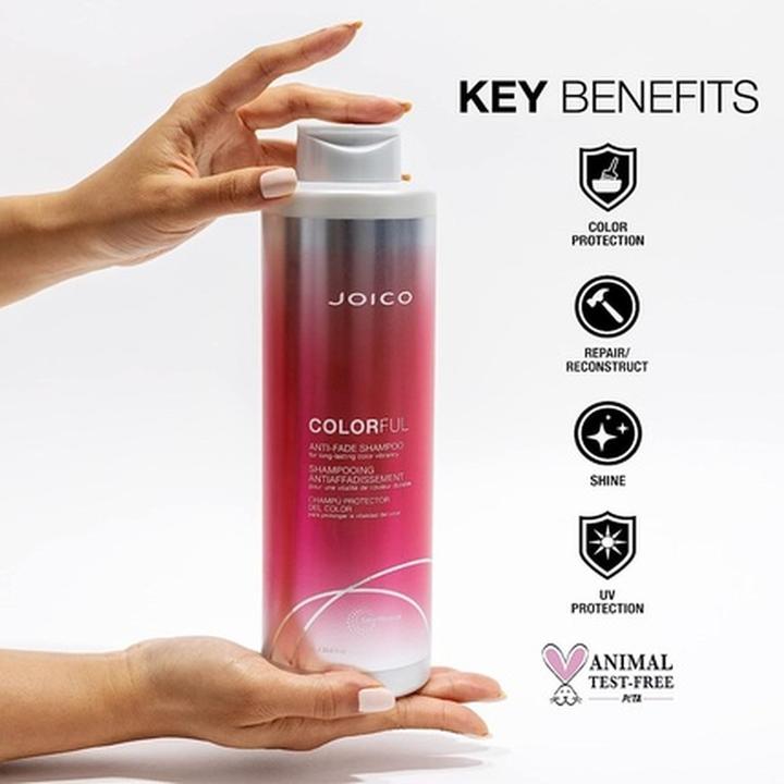 Actual product image Joico COLOURFUL ANTI-FADE SHAMPOO 1000ML (1000 ml, Liquid shampoo)