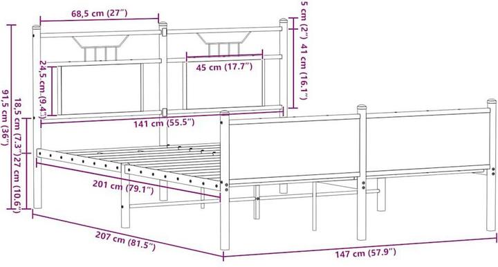 Image du produit vidaXL Bettgestell (140 x 200 cm)