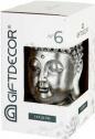 Giftdecor silver resin buddha head (14 x 17 x 25 cm)