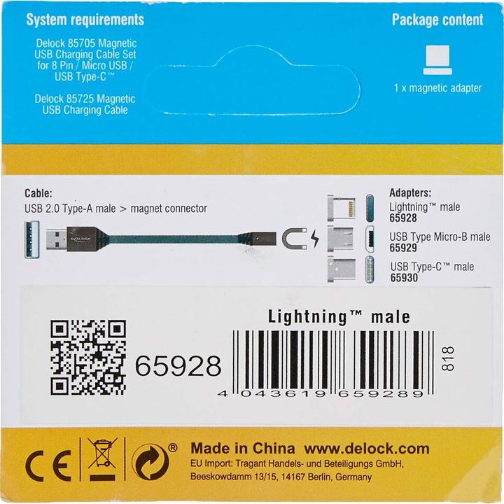 Produktbild Delock Magnetischer Adapter USB Lightning (USB 2.0)