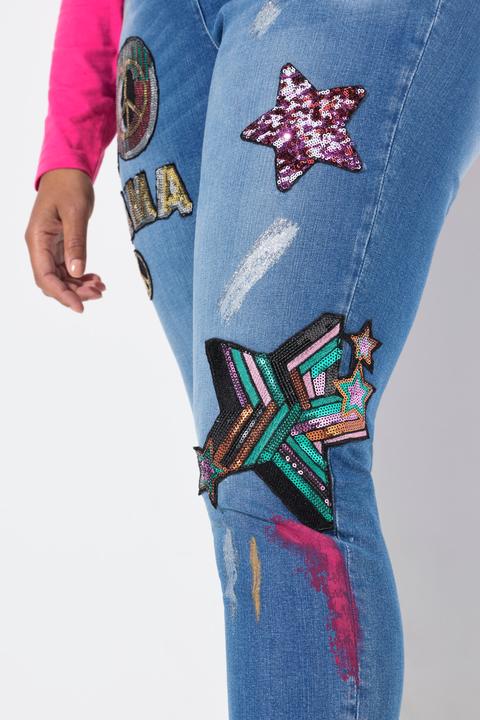 Immagine prodotto Angel of Style Slim-Fit Jeans, bequeme Passform, Patches, 5-Pocket (54)
