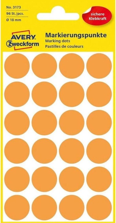 Productafbeelding Avery Markeringspunten fluorescerend oranje